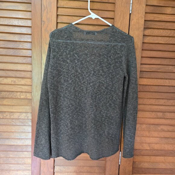 ZARA KNIT Pullover Women's Sweater V-neck Olive Green Bell Sleeve Medium - Picture 2 of 8